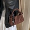 Soft Suede Shoulder Bag for Women Small Crossbody Handbag with Short Handle