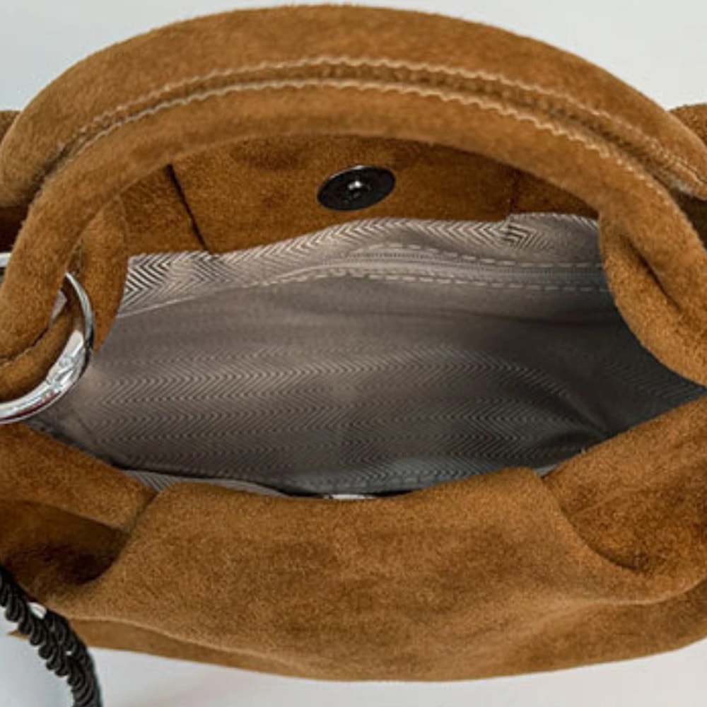Soft Suede Shoulder Bag for Women Small Crossbody Handbag with Short Handle
