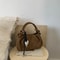 Soft Suede Shoulder Bag for Women Small Crossbody Handbag with Short Handle