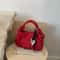 Soft Suede Shoulder Bag for Women Small Crossbody Handbag with Short Handle