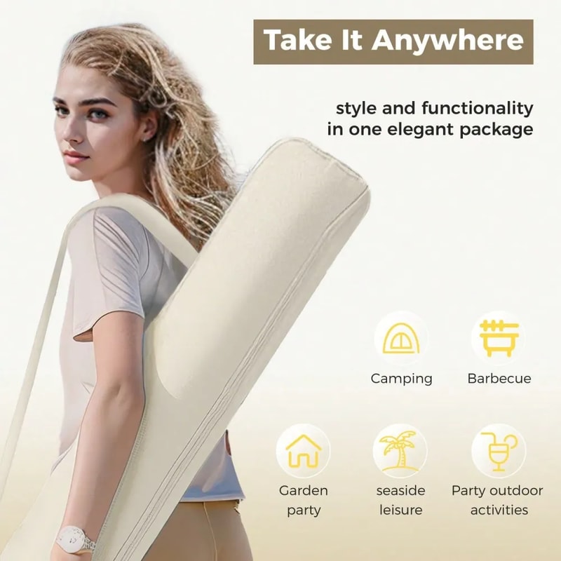 Fringe Beach Umbrella With Sand Anchor Windproof Portable Patio Umbrella 1