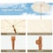 Fringe Beach Umbrella With Sand Anchor Windproof Portable Patio Umbrella 4