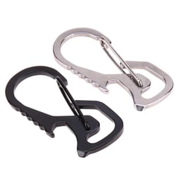 stainless steel carabiner bottle opener keychain with hex driver