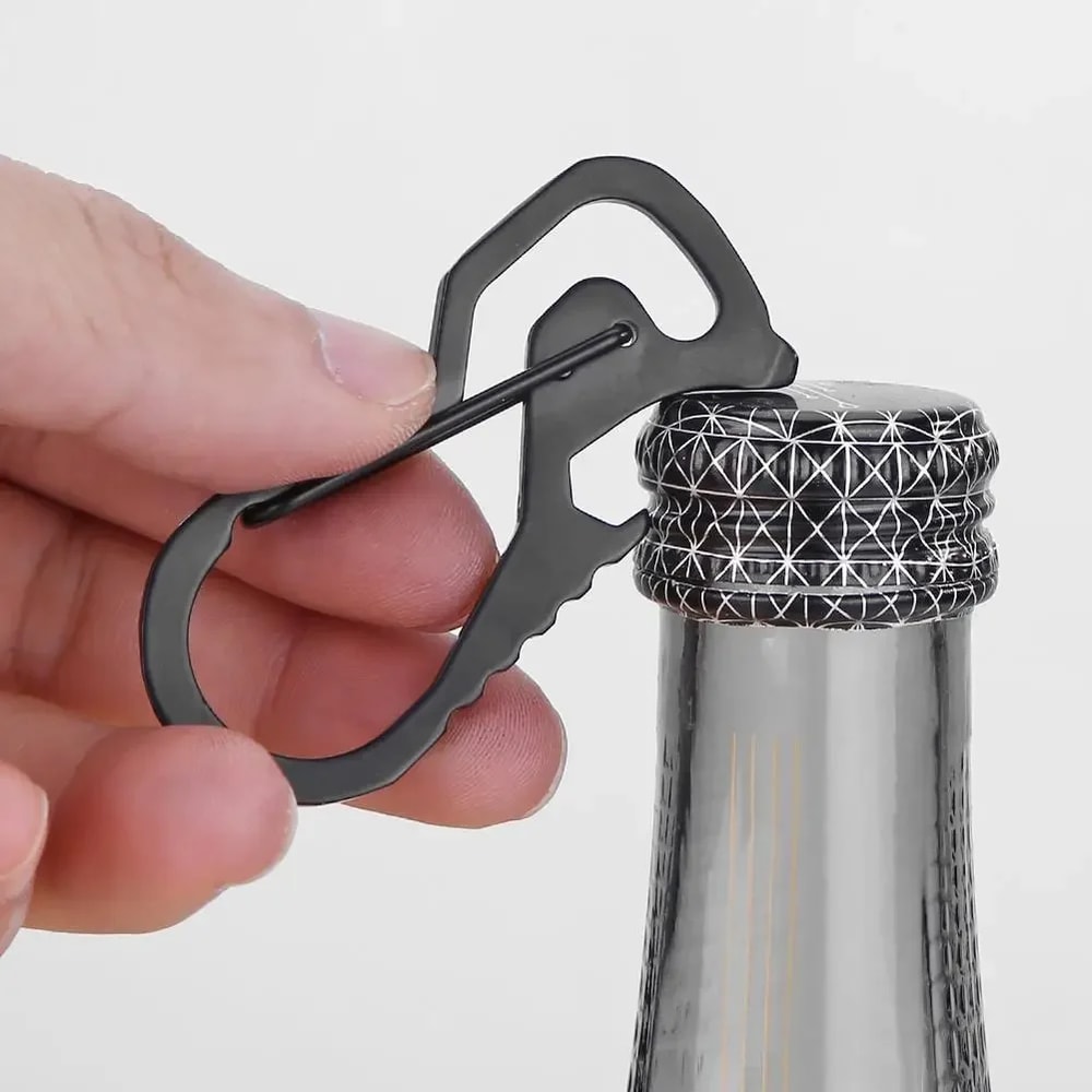 Stainless Steel Carabiner Bottle Opener Keychain With Hex Driver 3