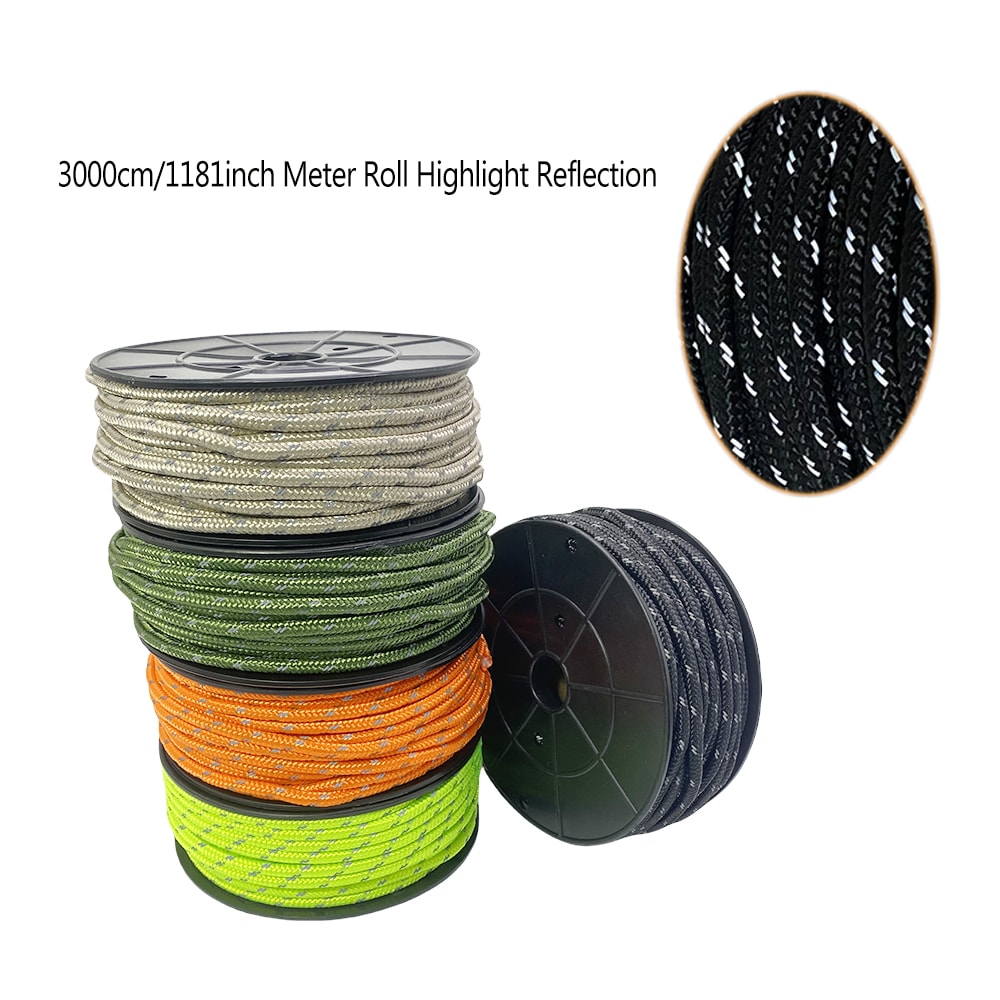 Reflective Paracord Camping Rope for Tent Guyline Clothesline and Outdoor Survival