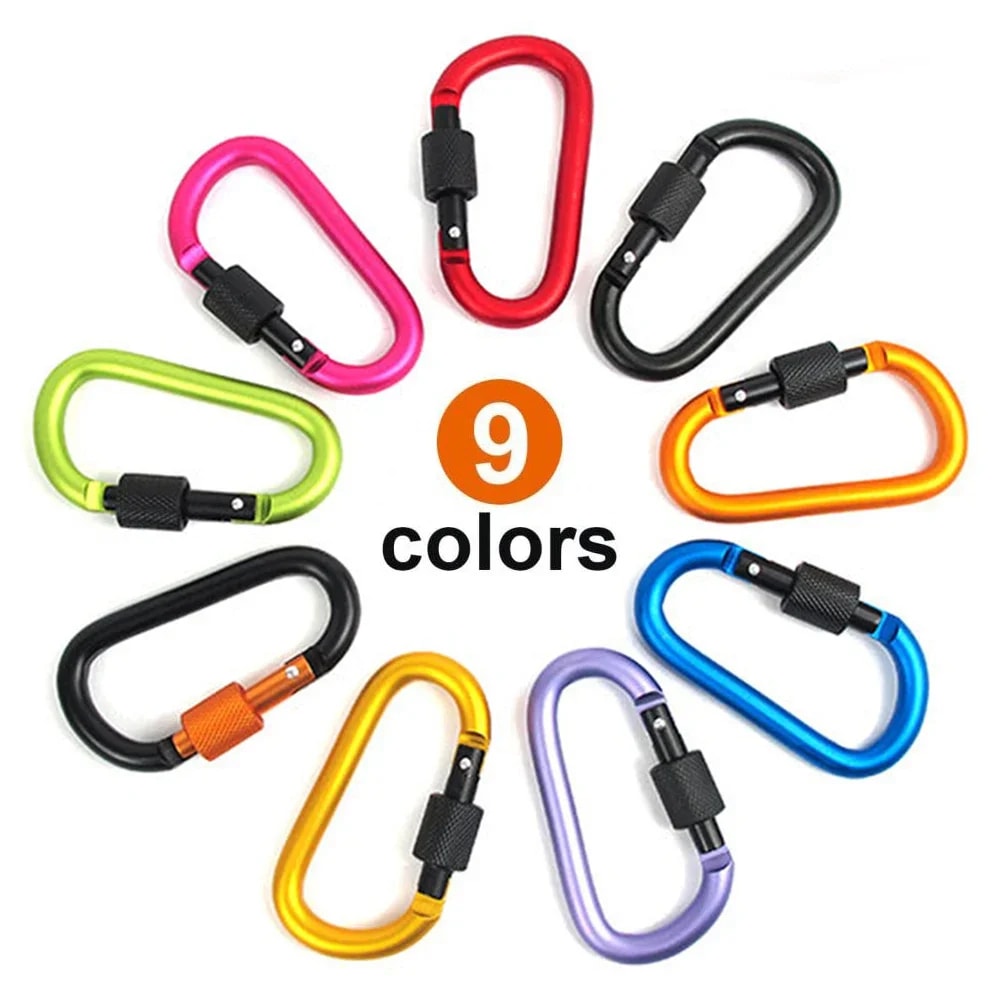 Lightweight Aluminum Carabiner Clip D Ring Keychain For Travel And Camping 1