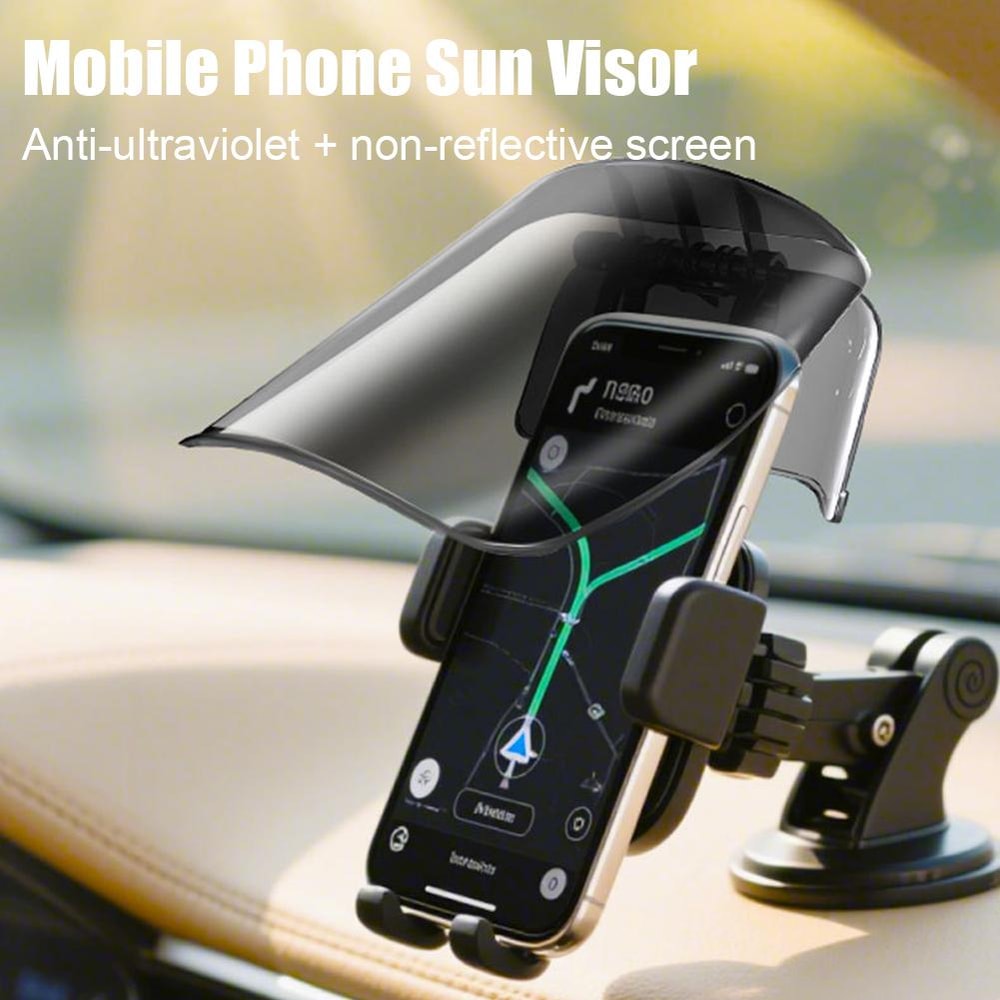 Universal motorcycle phone mount with Sun Visor Rain Shield for Bikes and Scooters