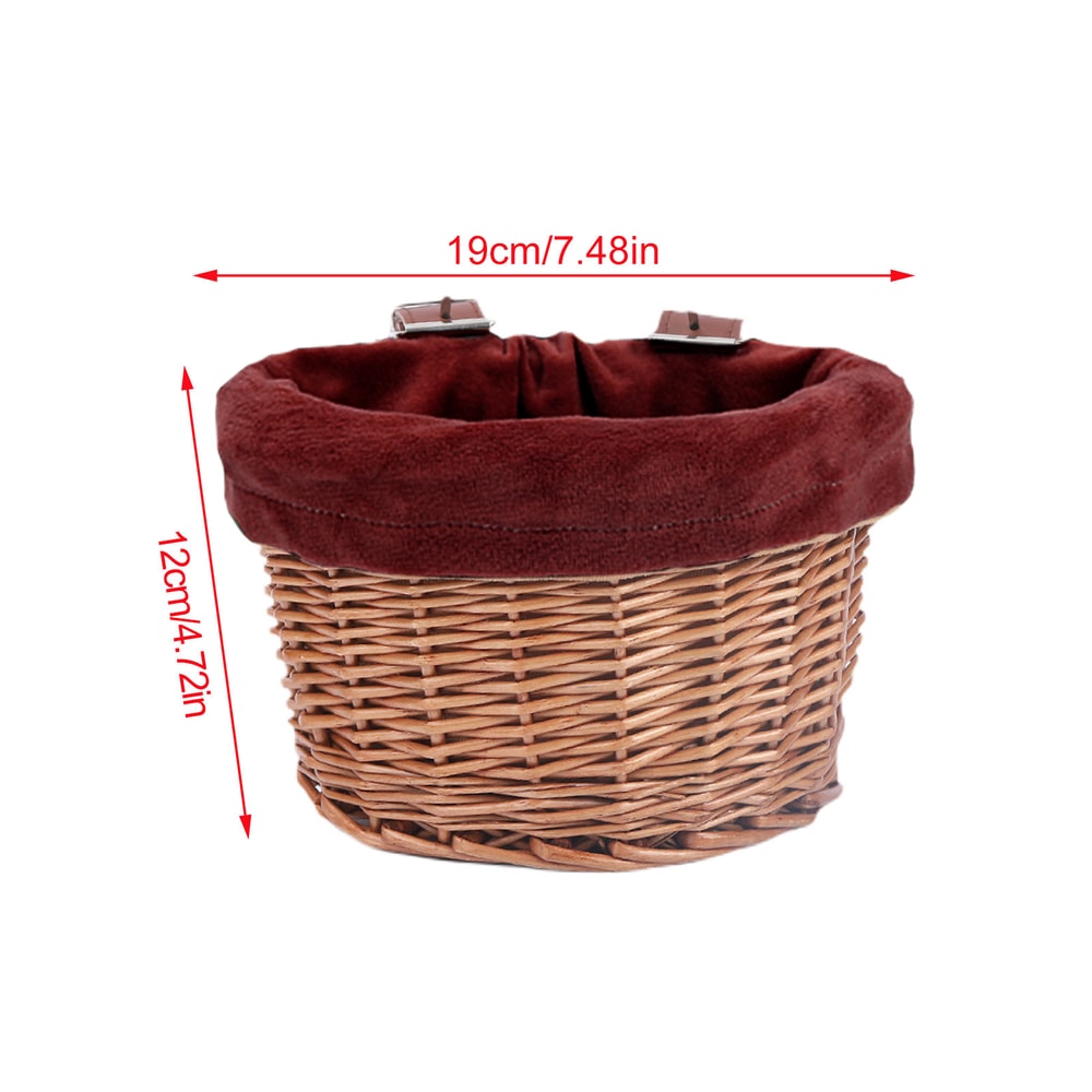 Kids Wicker Bike Basket With Leather Straps For Bikes And Scooters 5