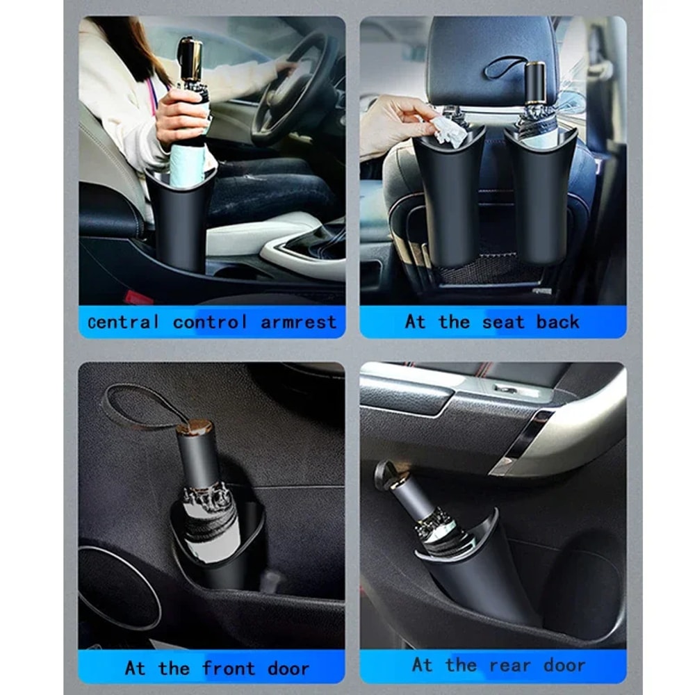 Universal Car Umbrella Holder And Trash Can Storage Bucket 3