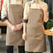 Waterproof Kitchen Apron With Pockets Oil Proof Restaurant Work Bib Apron 2