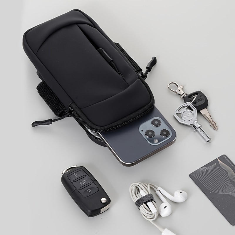 ActiveFit Running Phone Armband With Zipper Pocket And Adjustable Sports Arm Bag 1