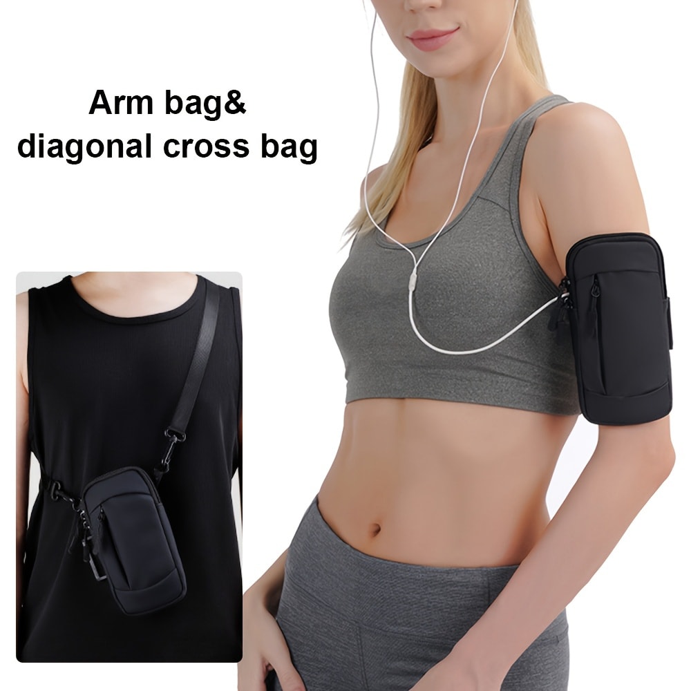ActiveFit Running Phone Armband With Zipper Pocket And Adjustable Sports Arm Bag 3