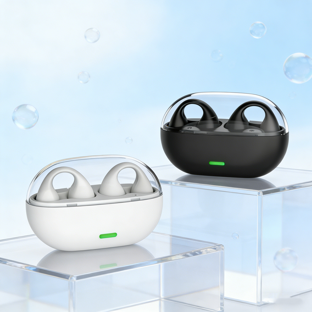 Open Ear Clip On Wireless Bluetooth Earbuds for Sports and Calls