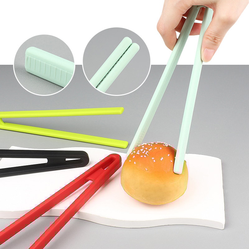 Silicone Kitchen Tongs Non Slip Heat Resistant Toast and BBQ Serving Clip