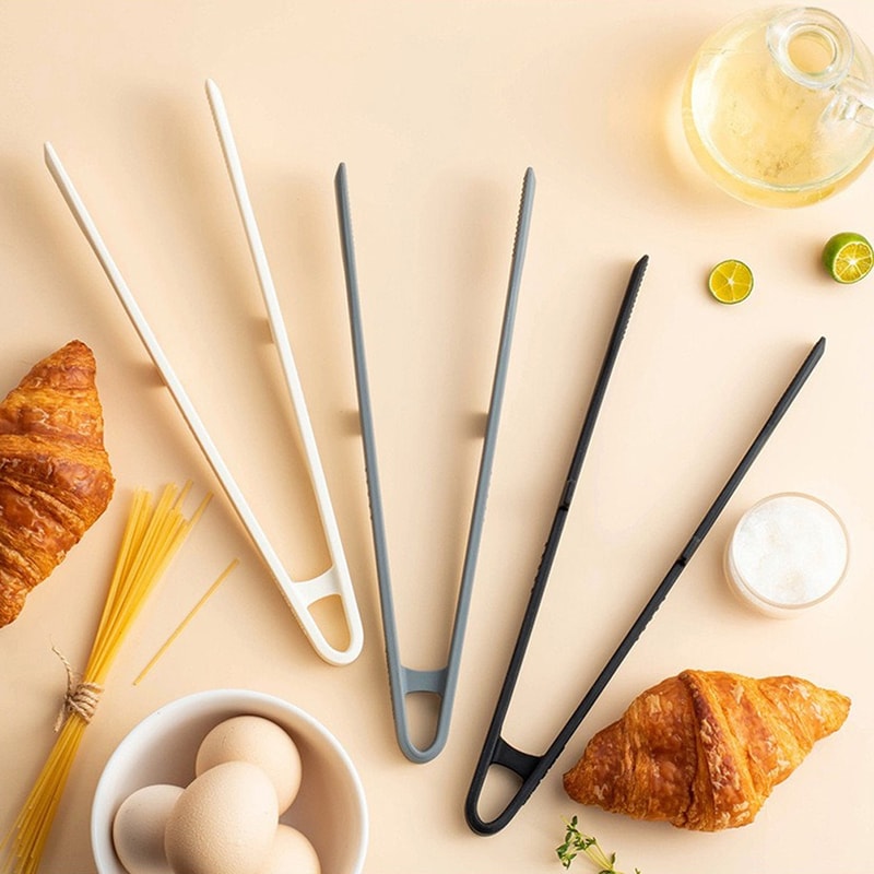 Silicone Kitchen Tongs Heat Resistant BBQ Grill And Serving Clip 2