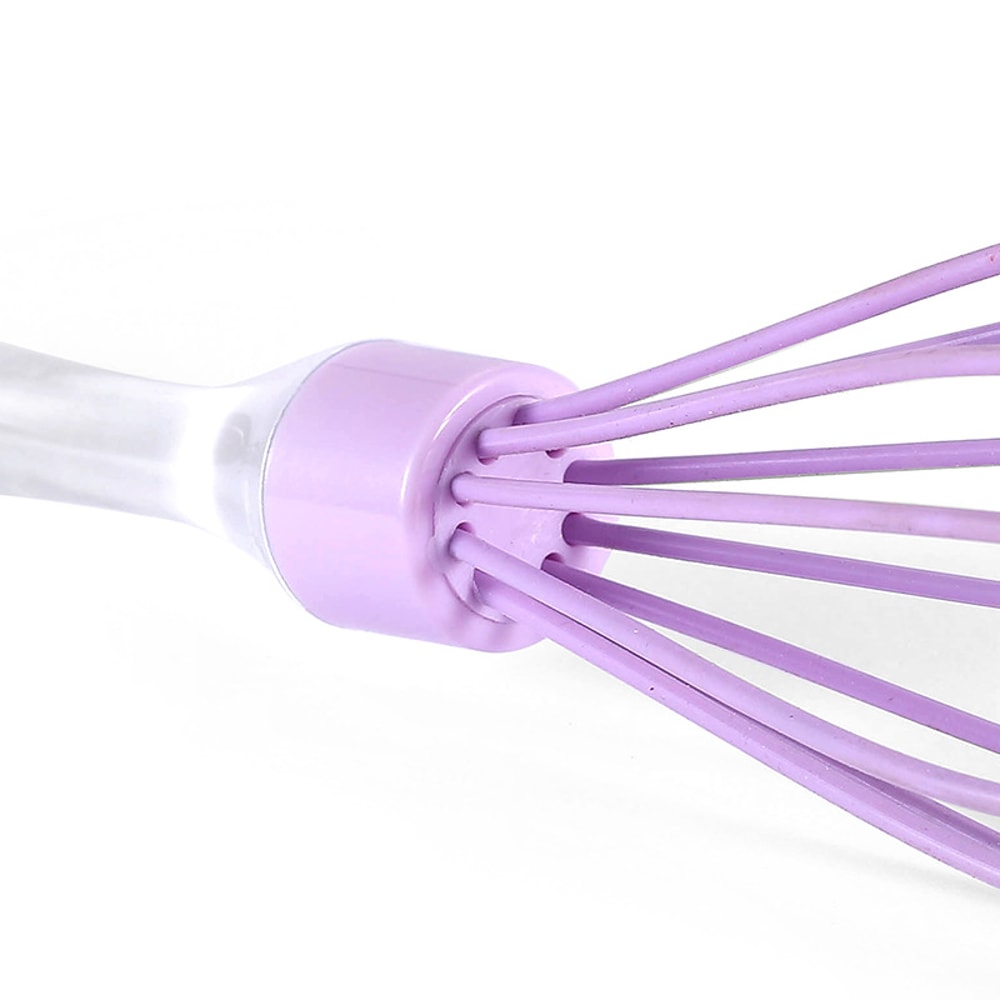 Silicone Whisk Egg Beater with Transparent Handle for Baking and Cream Mixing