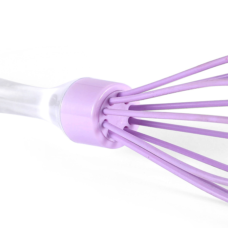 Silicone Whisk Egg Beater with Transparent Handle for Baking and Cream Mixing