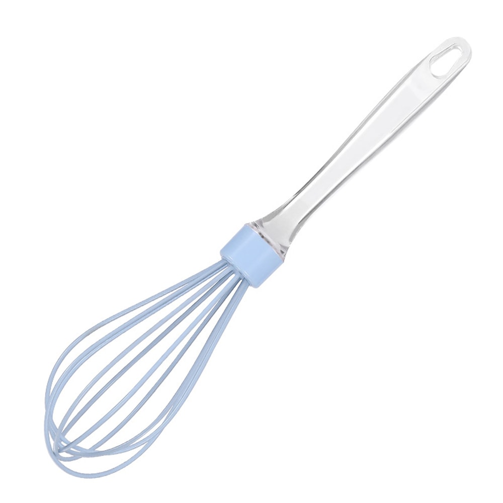 Silicone Whisk Egg Beater with Transparent Handle for Baking and Cream Mixing