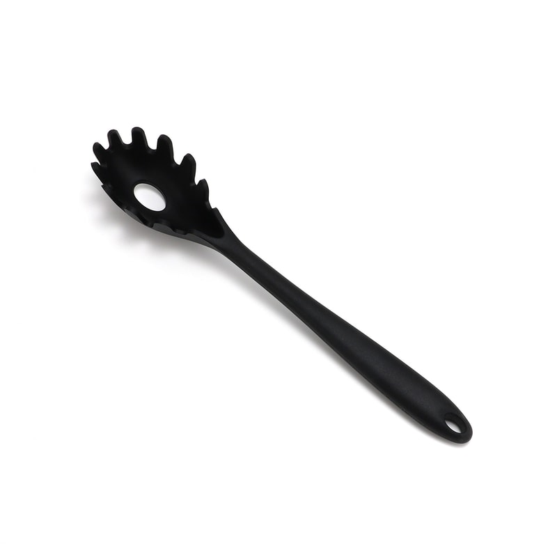 Silicone Pasta Fork Spaghetti Server Spoon With Wooden Handle Heat Resistant Noodle Server 5