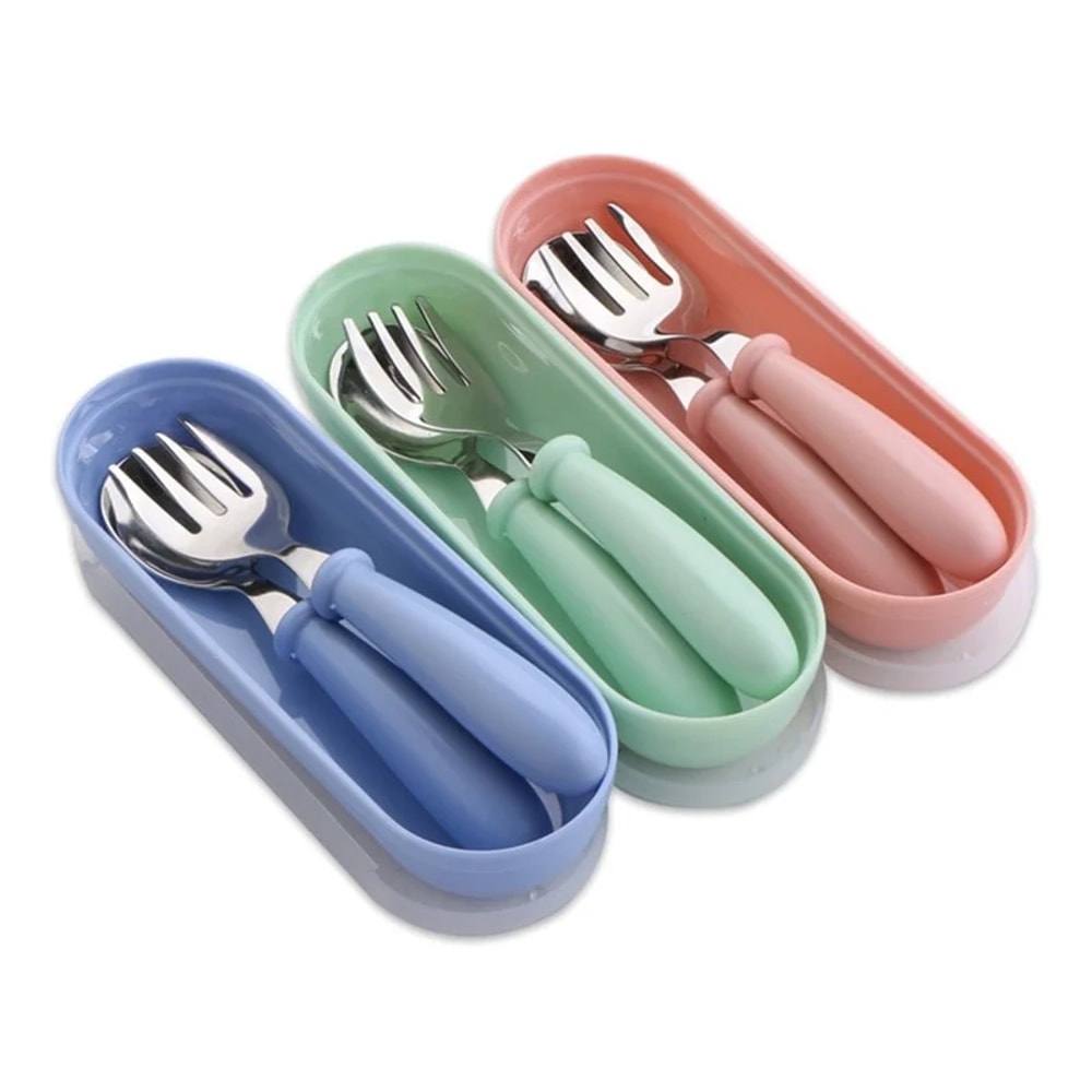 Stainless Steel Toddler Utensil Set With Case For Travel And Lunch Boxes 5
