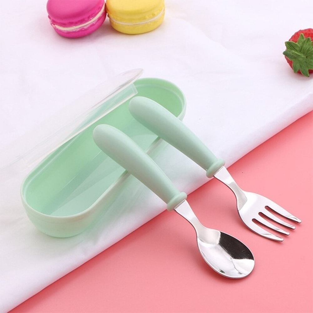 Stainless Steel Toddler Utensil Set With Case For Travel And Lunch Boxes 7