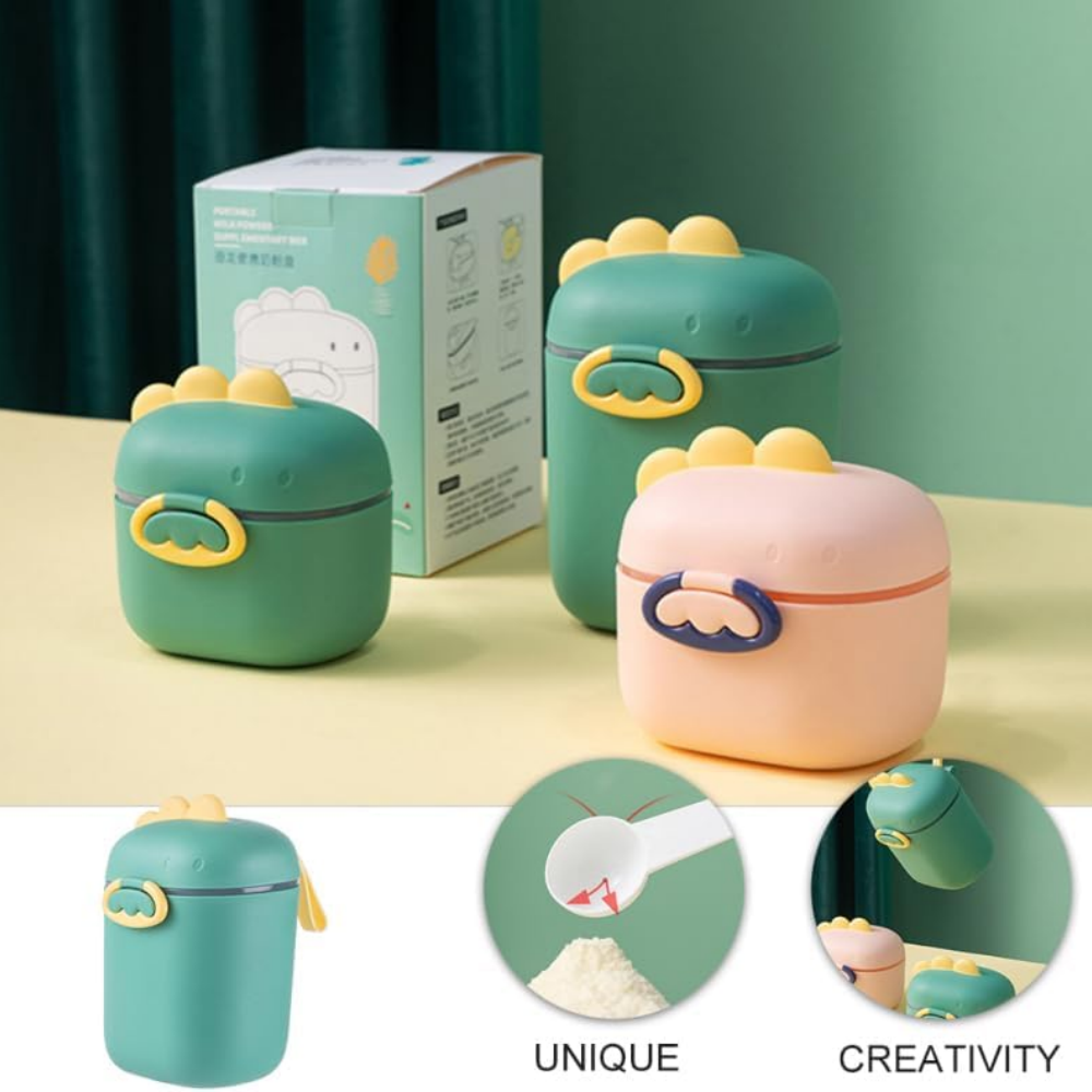 Dinosaur Baby Formula Dispenser With Spoon Portable Milk Powder Container 3