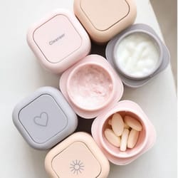 magnetic travel toiletry containers set leakproof refillable cosmetic jars