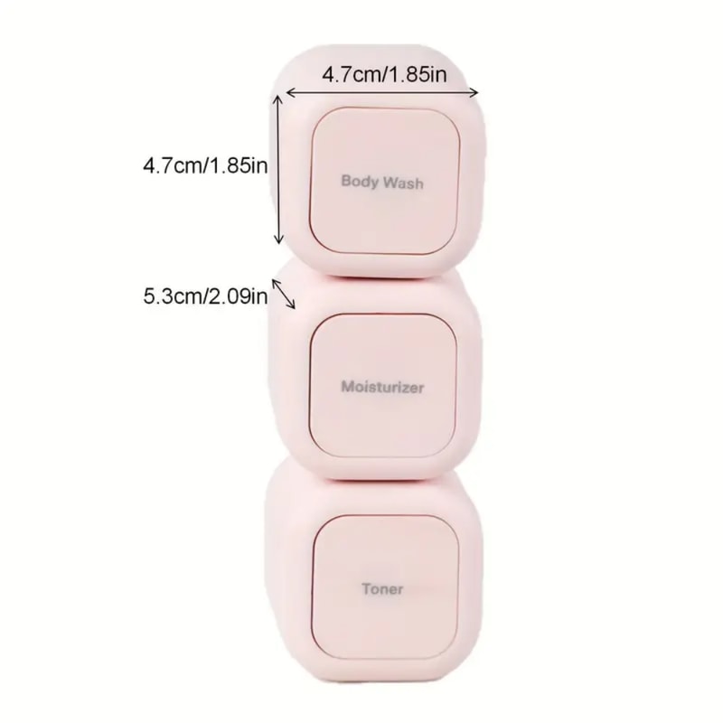 Magnetic Travel Toiletry Containers Set Leakproof Refillable Cosmetic Jars