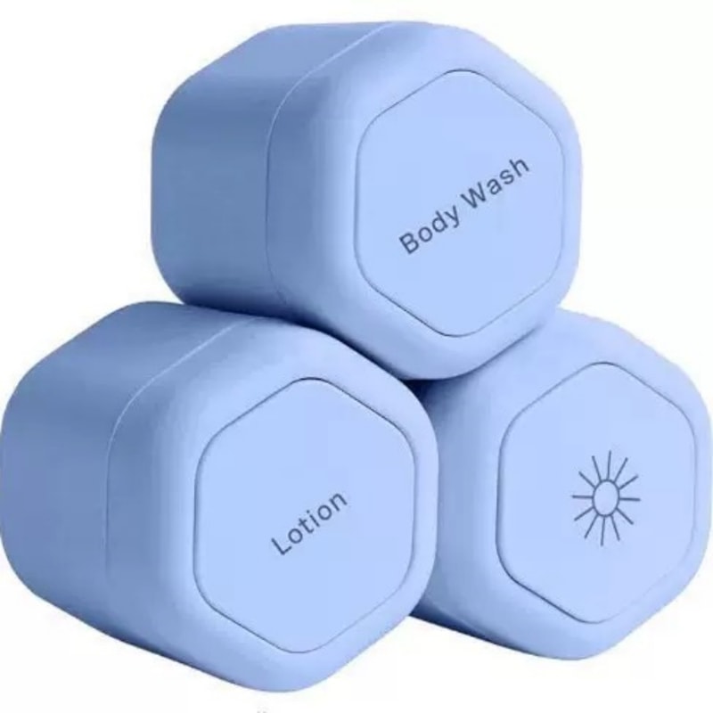 Magnetic Travel Toiletry Containers Set Leakproof Refillable Cosmetic Jars
