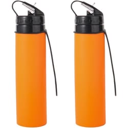 collapsible silicone water bottle for travel hiking and sports