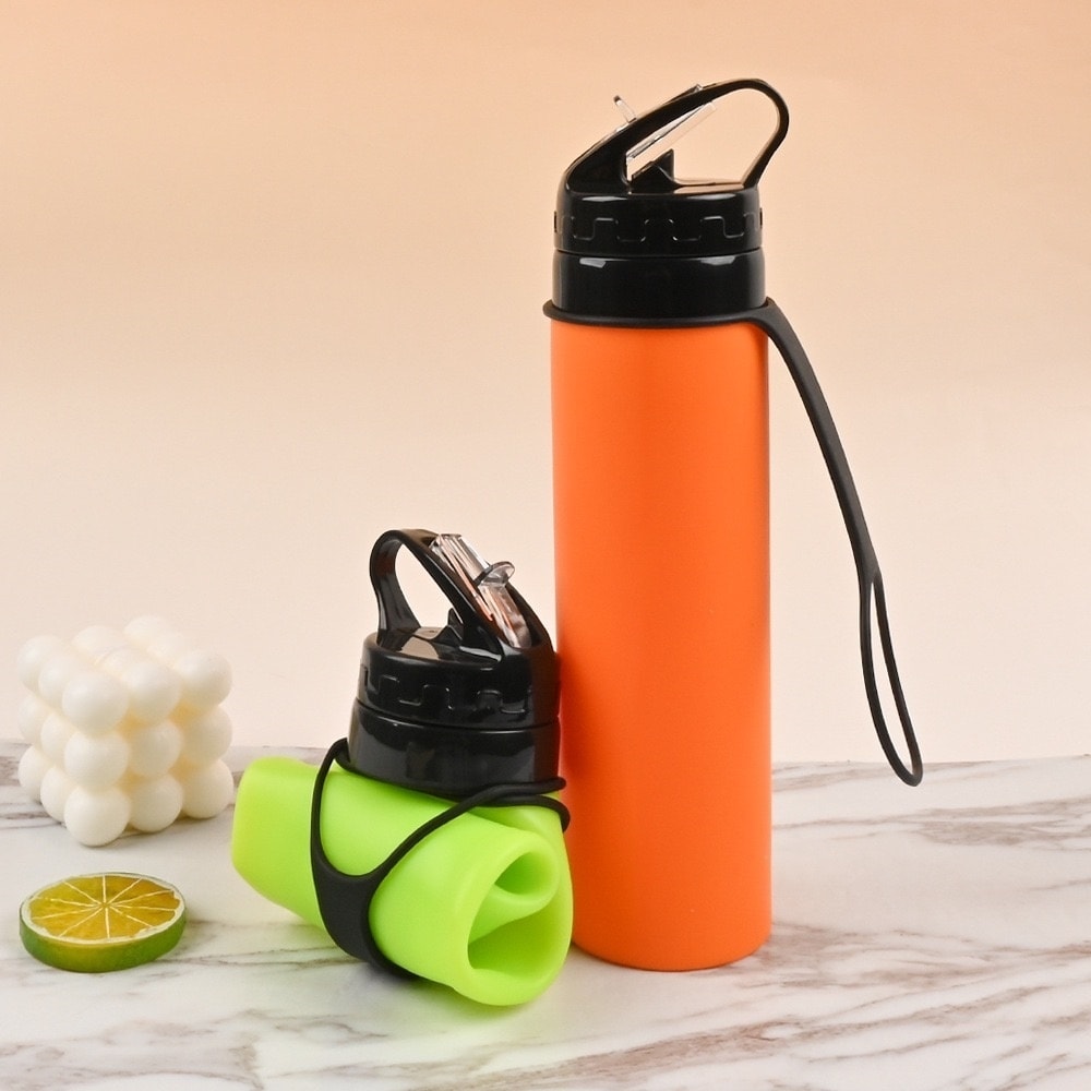 Collapsible Silicone Water Bottle for Travel Hiking and Sports