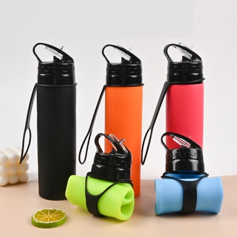 Collapsible Silicone Water Bottle for Travel Hiking and Sports