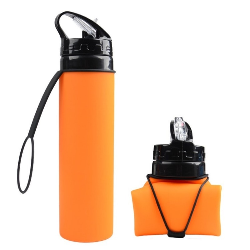 Collapsible Silicone Water Bottle for Travel Hiking and Sports