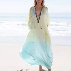 tie dye chiffon beach cover up for women maxi swimsuit cover up dress