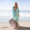 Tie Dye Chiffon Beach Cover Up For Women Maxi Swimsuit Cover Up Dress 4
