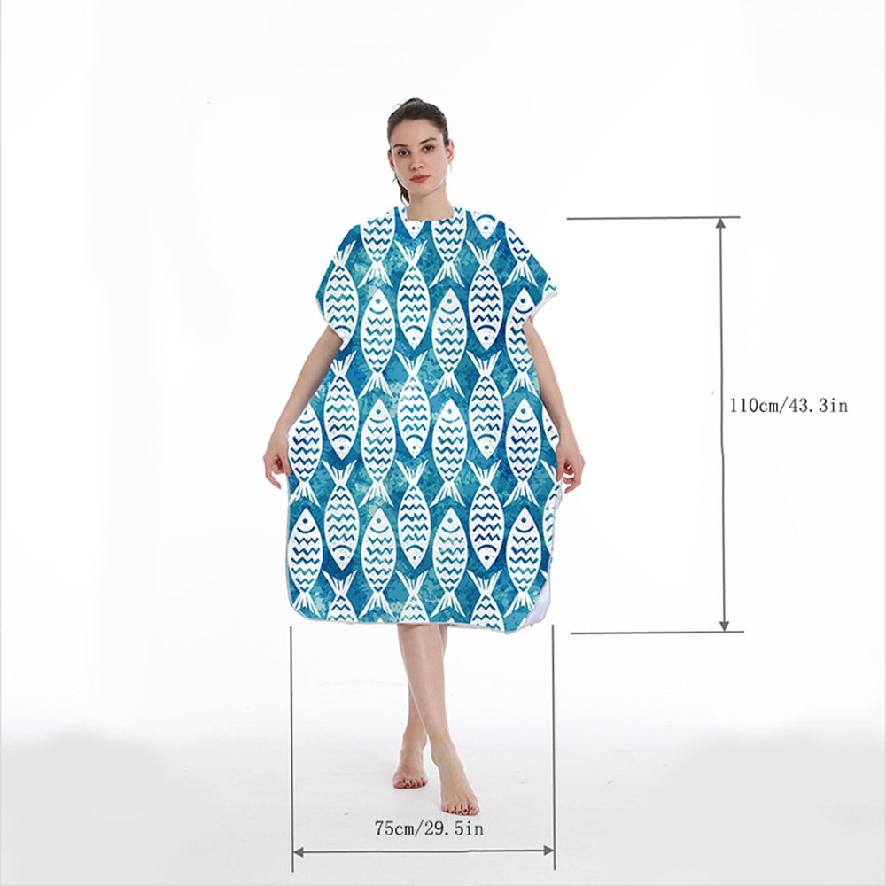 Quick Dry Microfiber Adult Hooded Towel Poncho Surf Changing Robe 1