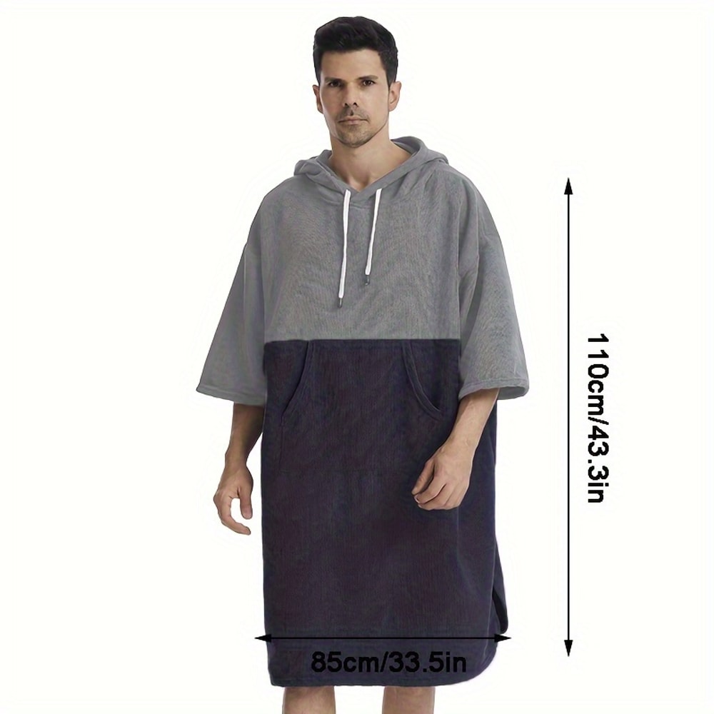 Quick Dry Microfiber Surf Changing Poncho Hooded Beach Towel For Adults 2