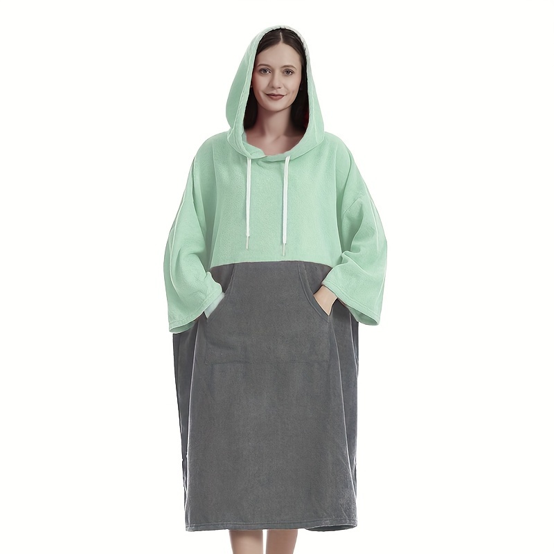 Quick Dry Microfiber Surf Changing Poncho Hooded Beach Towel For Adults 0