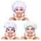 Satin Shower Cap For Women Double Layer Waterproof Bath Cap For Long Hair 1