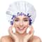 Satin Shower Cap For Women Double Layer Waterproof Bath Cap For Long Hair 5
