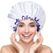 Satin Shower Cap For Women Double Layer Waterproof Bath Cap For Long Hair 5