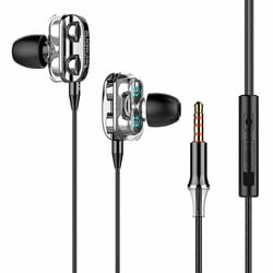 heavy bass wired earbuds with mic for gaming and music