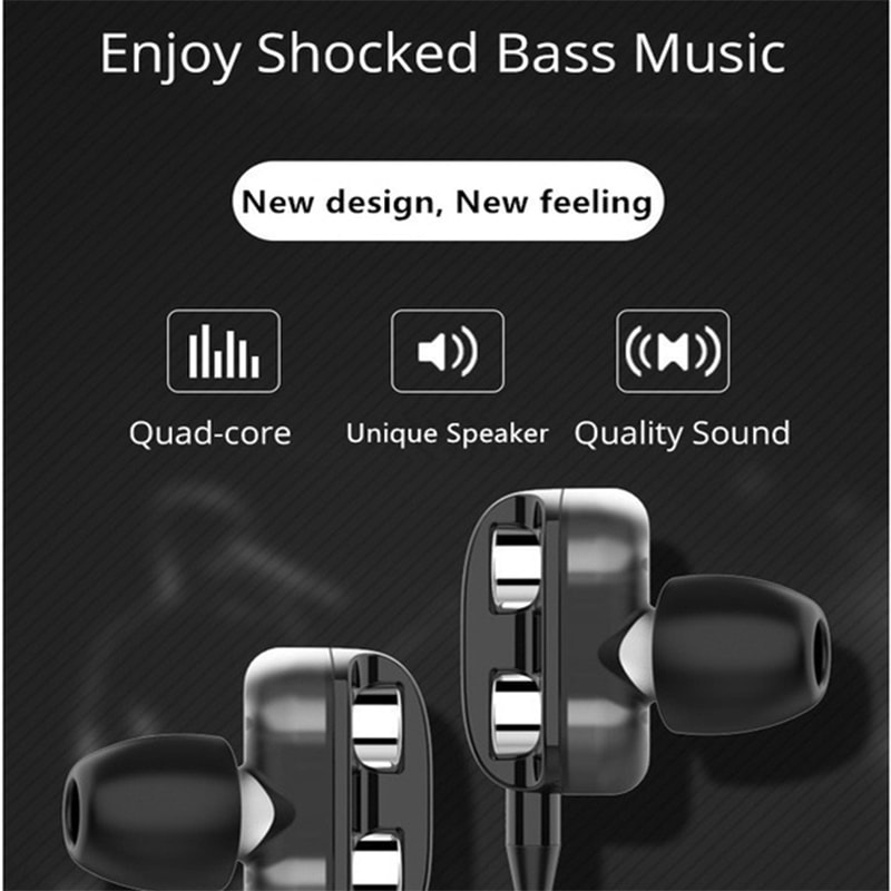 Heavy Bass Wired Earbuds with Mic for Gaming and Music