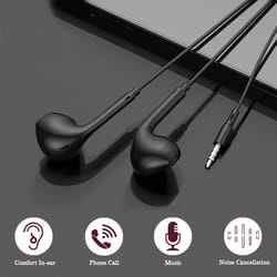 secure fit sports wired earbuds with mic and stereo sound