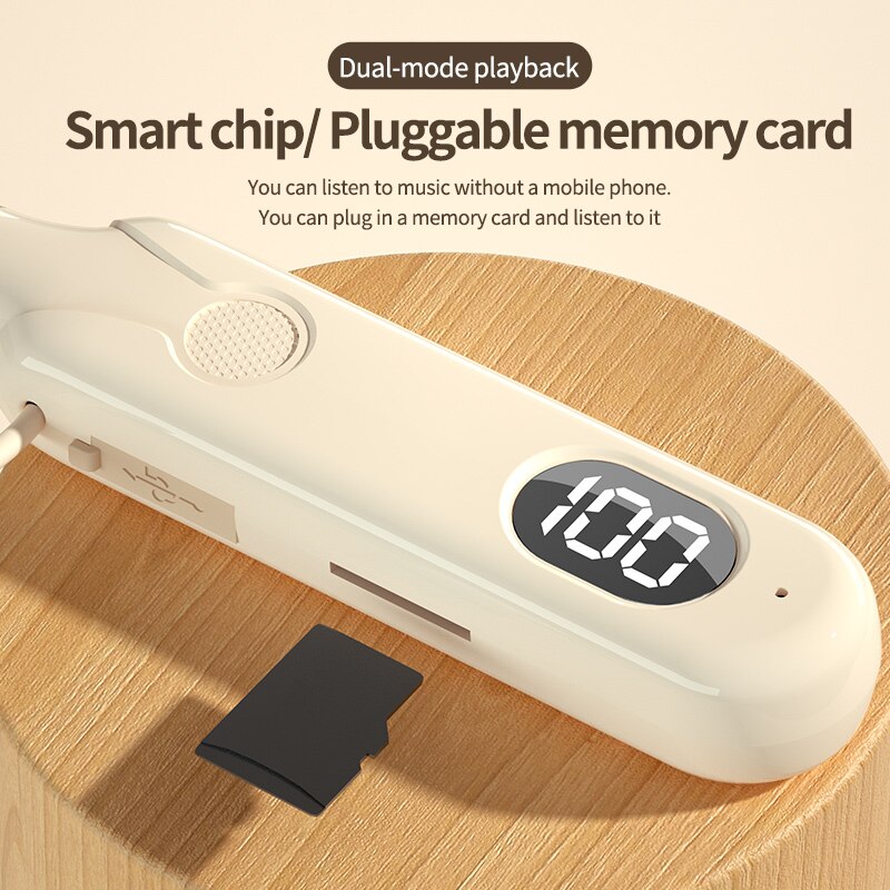 LED Display Neckband Bluetooth Headphones Wireless Sports Earbuds With Button Control 3