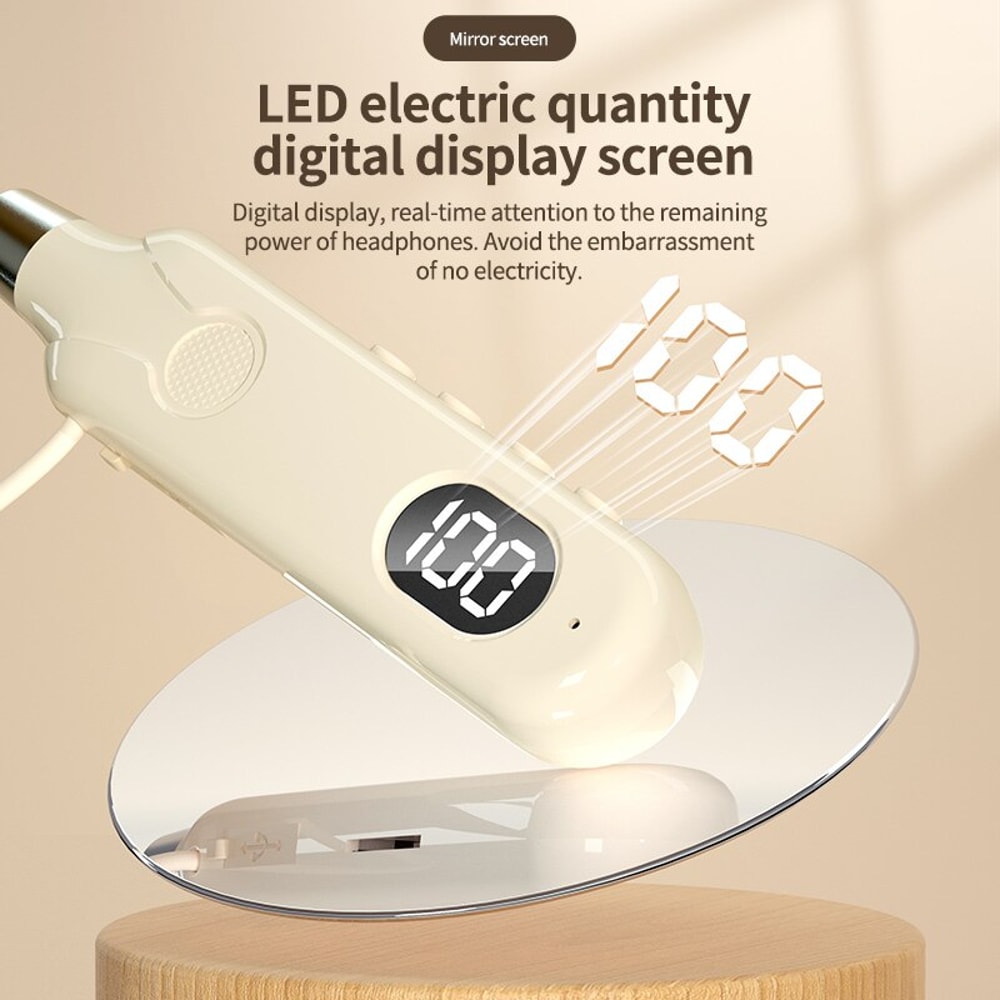 LED Display Neckband Bluetooth Headphones Wireless Sports Earbuds With Button Control 4