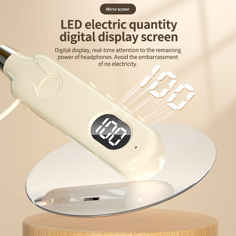 LED Display Neckband Bluetooth Headphones Wireless Sports Earbuds With Button Control 4