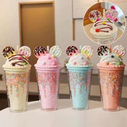 sparkle sequin water bottle for girls with straw bpa free double wall tumbler