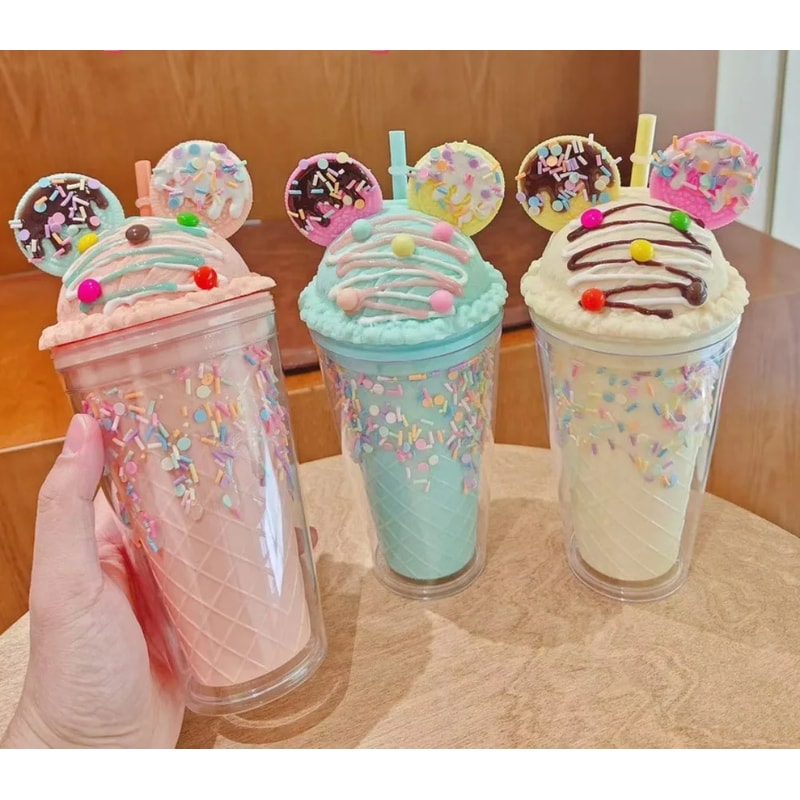 Sparkle Sequin Water Bottle For Girls With Straw BPA Free Double Wall Tumbler 4