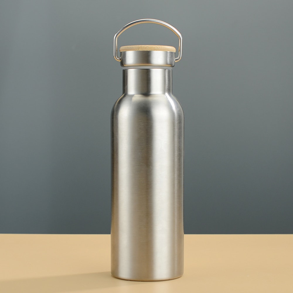 Bamboo Lid Insulated Water Bottle Stainless Steel Travel Thermos 5